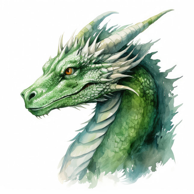 Green dragon fabric panel
