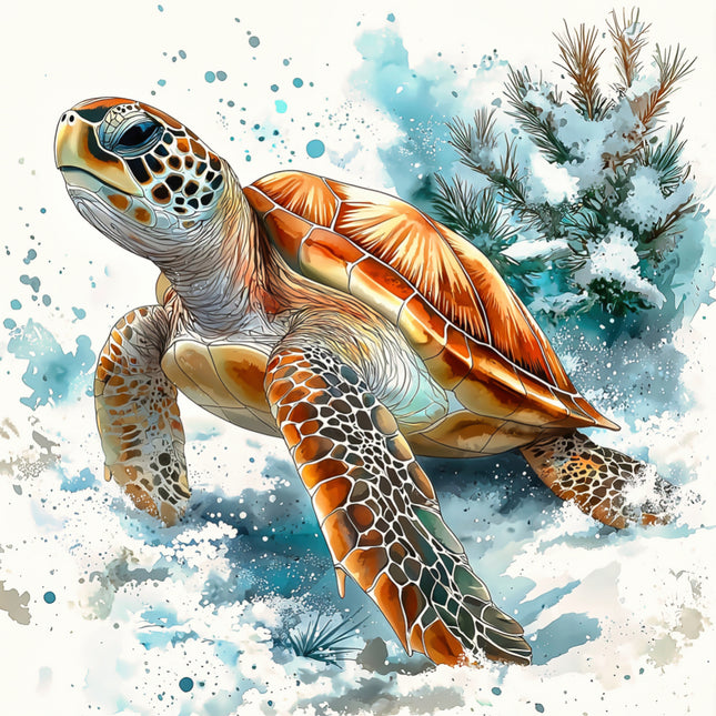 sea turtle fabric panel