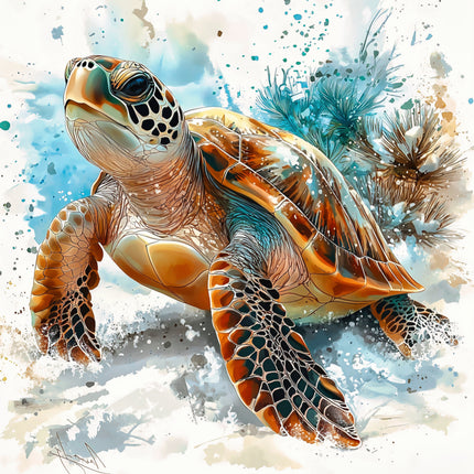 sea turtle fabric panel 