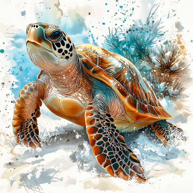 sea turtle fabric panel 