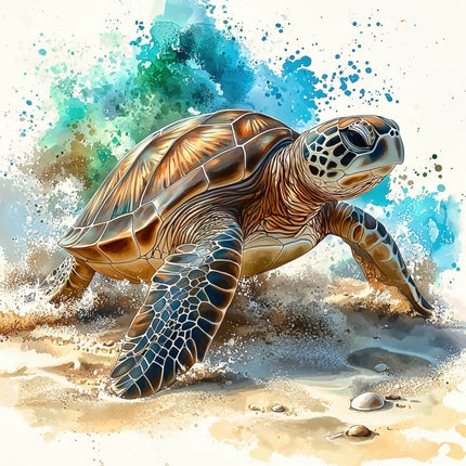 sea turtle fabric panel
