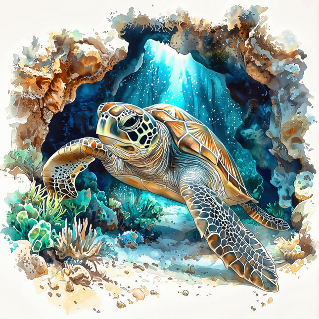 sea turtle fabric panel