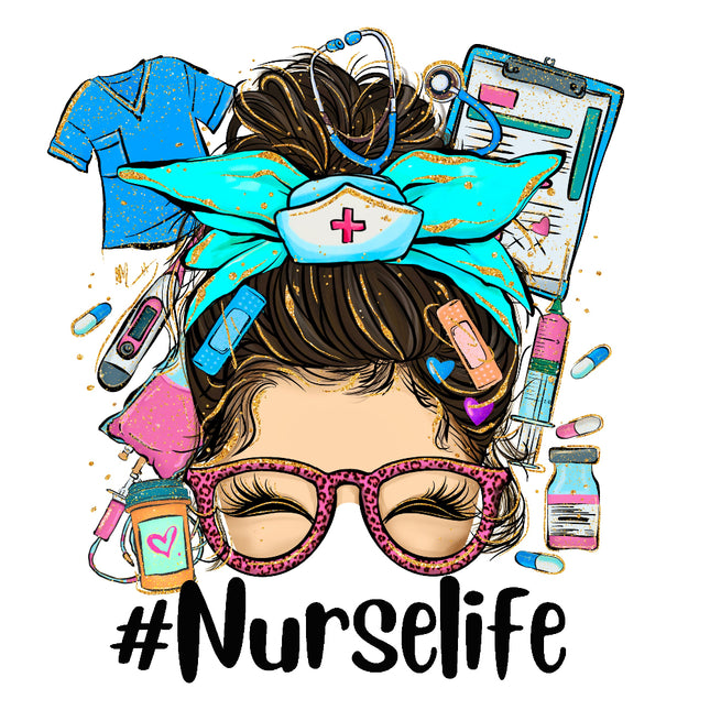 Illustration of a fabric panel with a nurse theme