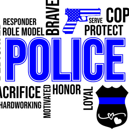 Police 100% Cotton Fabric Panel Block M1560
