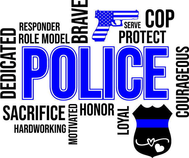 Police 100% Cotton Fabric Panel Block M1560