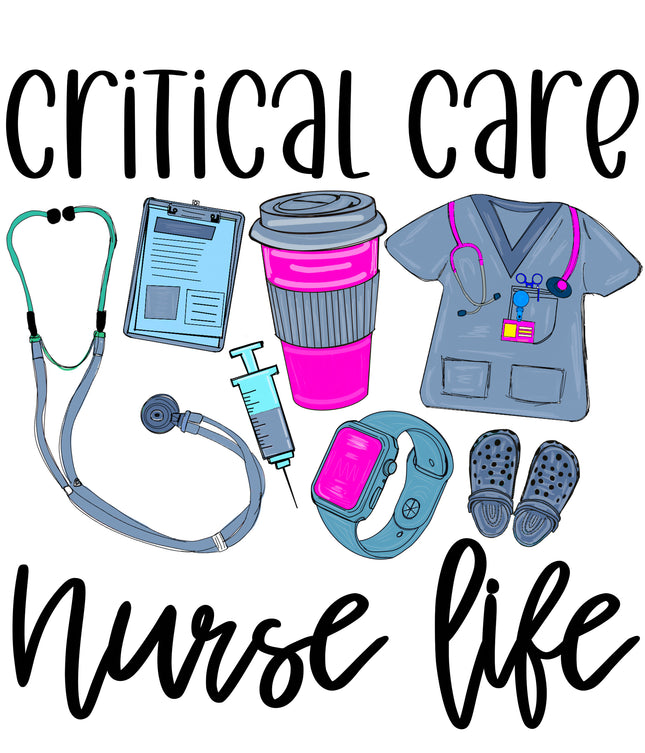 Critical Care Nurse 100% Cotton Fabric Panel Block M1630