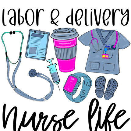 Labor & Delivery Nurse 100% Cotton Fabric Panel Block M1650
