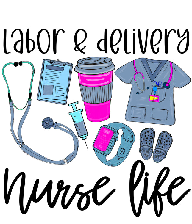 Labor & Delivery Nurse 100% Cotton Fabric Panel Block M1650