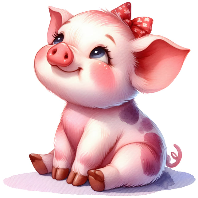 Pig 100% Cotton Fabric Panel Block M166