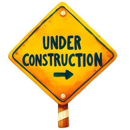 Construction Sign 100% Cotton Fabric Panel Block M1690