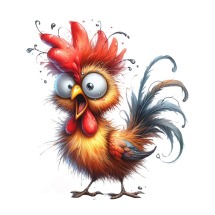 Humor Chicken 100% Cotton Fabric Panel Block FLIP-M21725