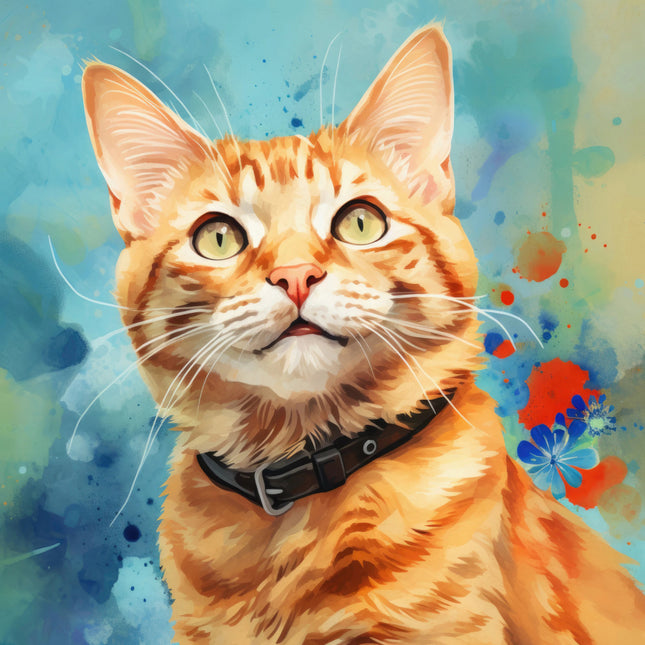 orange cat fabric panel