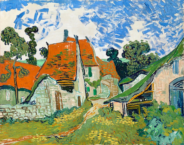 Vincent Van Gogh Street in Auvers-sur-Oise 100% Cotton Fabric Panel M2184