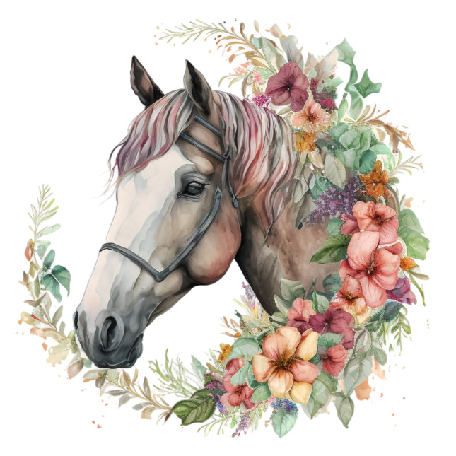 Boho Horse 100% Cotton Fabric Panel Block M2401