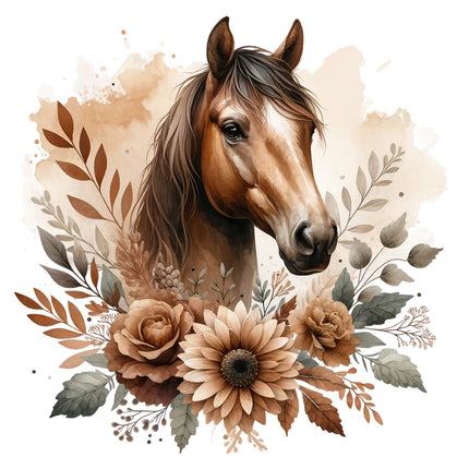 boho horse fabric panel