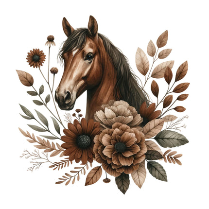brown horse fabric panel