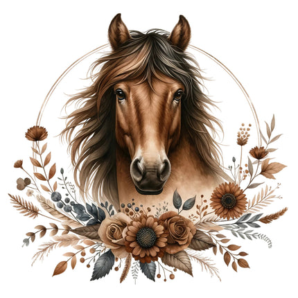 boho horse fabric panel