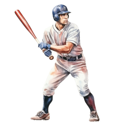 baseball player holding a bat fabric panel