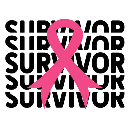 Survivor Pink Ribbon 100% Cotton Fabric Panel Block M2550