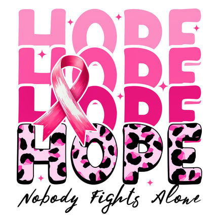 Hope Pink Ribbon 100% Cotton Fabric Panel Block M2600