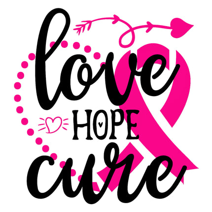 Cancer Awareness Pink Ribbon 100% Cotton Fabric Panel Block M2660