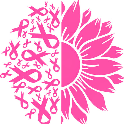 Pink Ribbon Flower 100% Cotton Fabric Panel Block M3090