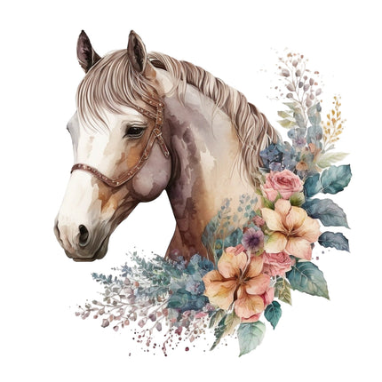 Horse 100% Cotton Fabric Panel Block Quilt Square M400