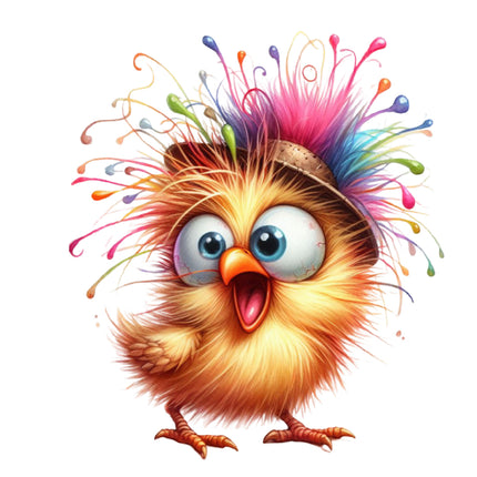 silly chicken fabric panel