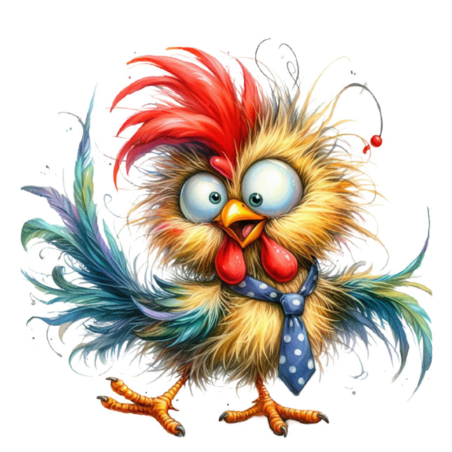 silly chicken fabric panel