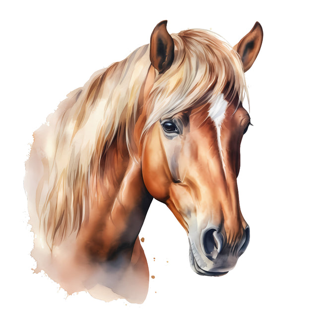 brown horse quilt panel
