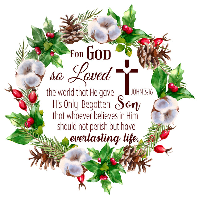 bible verse John 3:16 fabric panel
