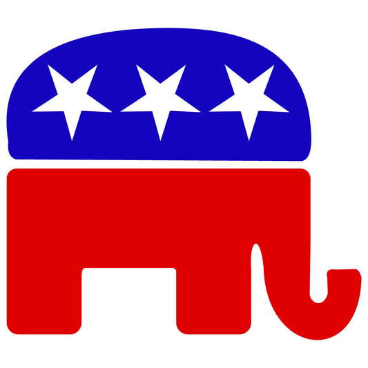 Republican Elephant Political 100% Cotton Fabric Panel Square | Quilting Sewing Block M5180