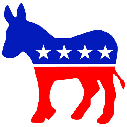 Democrat Donkey Political 100% Cotton Fabric Panel Block M5181