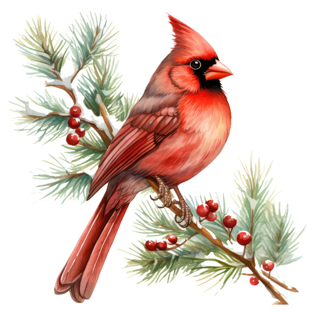 Red cardinal bird fabric panel