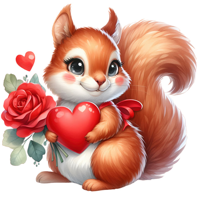 squirrel cotton fabric panel