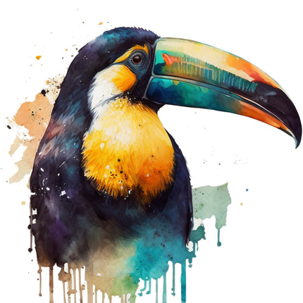 Colorful toucan fabric panel