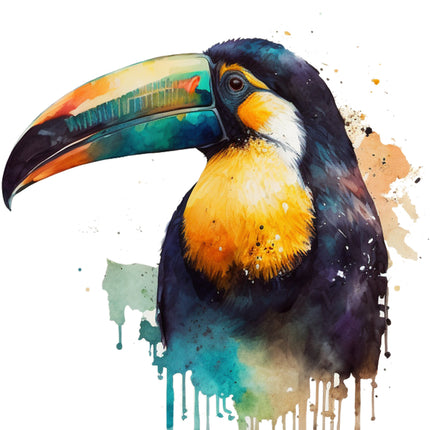 Colorful toucan cotton quilt block
