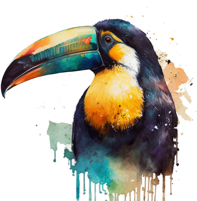 Colorful toucan cotton quilt block