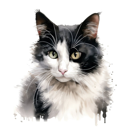 Tuxedo Cat 100% Cotton Fabric Panel Block M854