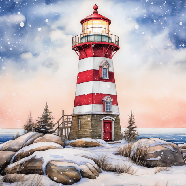 Lighthouse 100% Cotton Fabric Panel Block Quilt Square M856