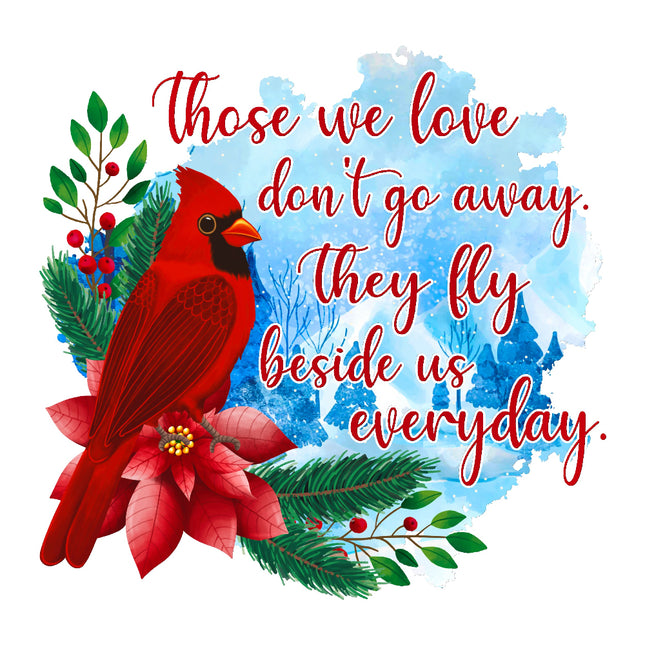 memoriam cardinal bird fabric panel