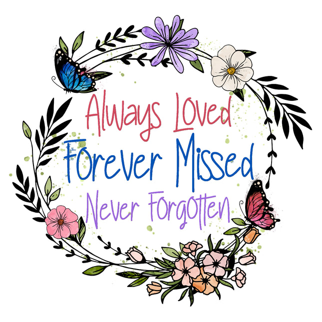 Memoriam Forever Missed 100% Cotton Fabric Panel Block MBK105
