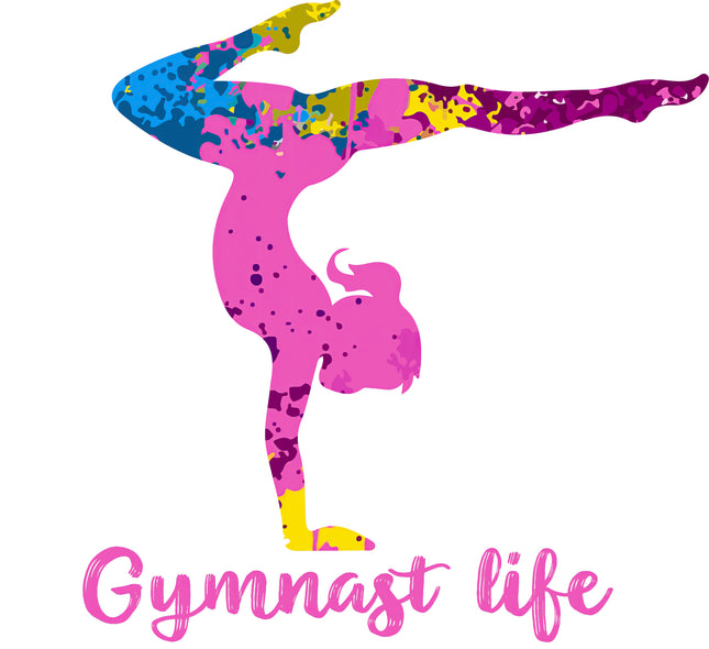 Gymnast Life Gymnastics 100% Cotton Fabric Panel Block MBK109