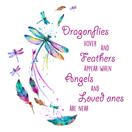 Memoriam Dragonflies 100% Cotton Fabric Panel Block MBK112