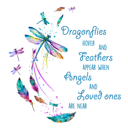 Memoriam Dragonflies 100% Cotton Fabric Panel Block MBK113