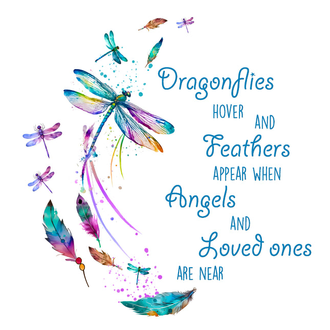Memoriam Dragonflies 100% Cotton Fabric Panel Block MBK113
