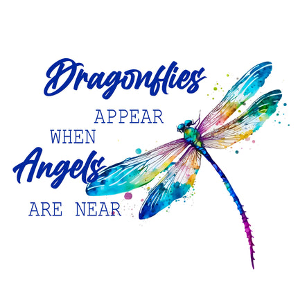 Memoriam Dragonflies Appear When Angels Are Near 100% Cotton Fabric Panel Block MBK117