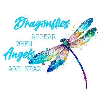 Memoriam Dragonflies Appear When Angels Are Near 100% Cotton Fabric Panel Block MBK118