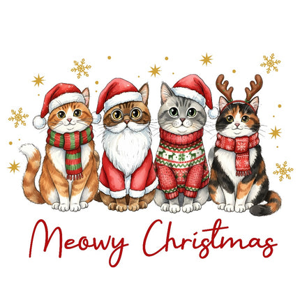 christmas cats fabric panel