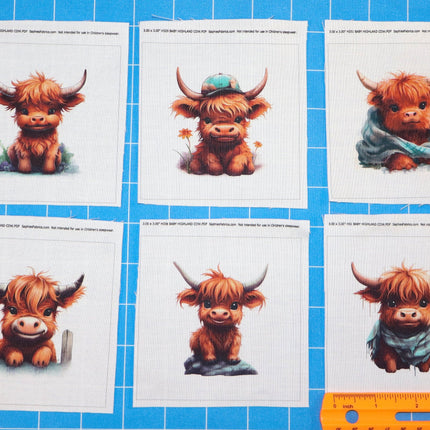 highland cow quilt blocks